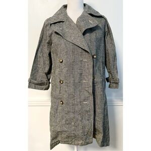 Textile Label Shuttle Notes • Women's Gray Double-Breasted Coat Plaid